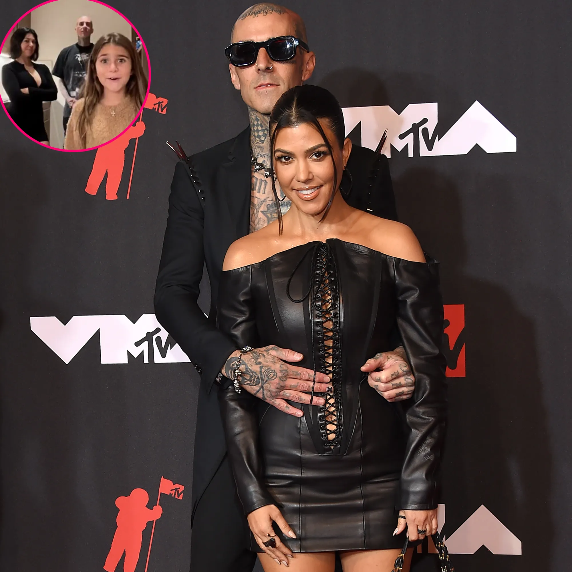 Kourtney Kardashian and Travis Barker Pack on the PDA in Cute TikTok With Her Daughter Penelope