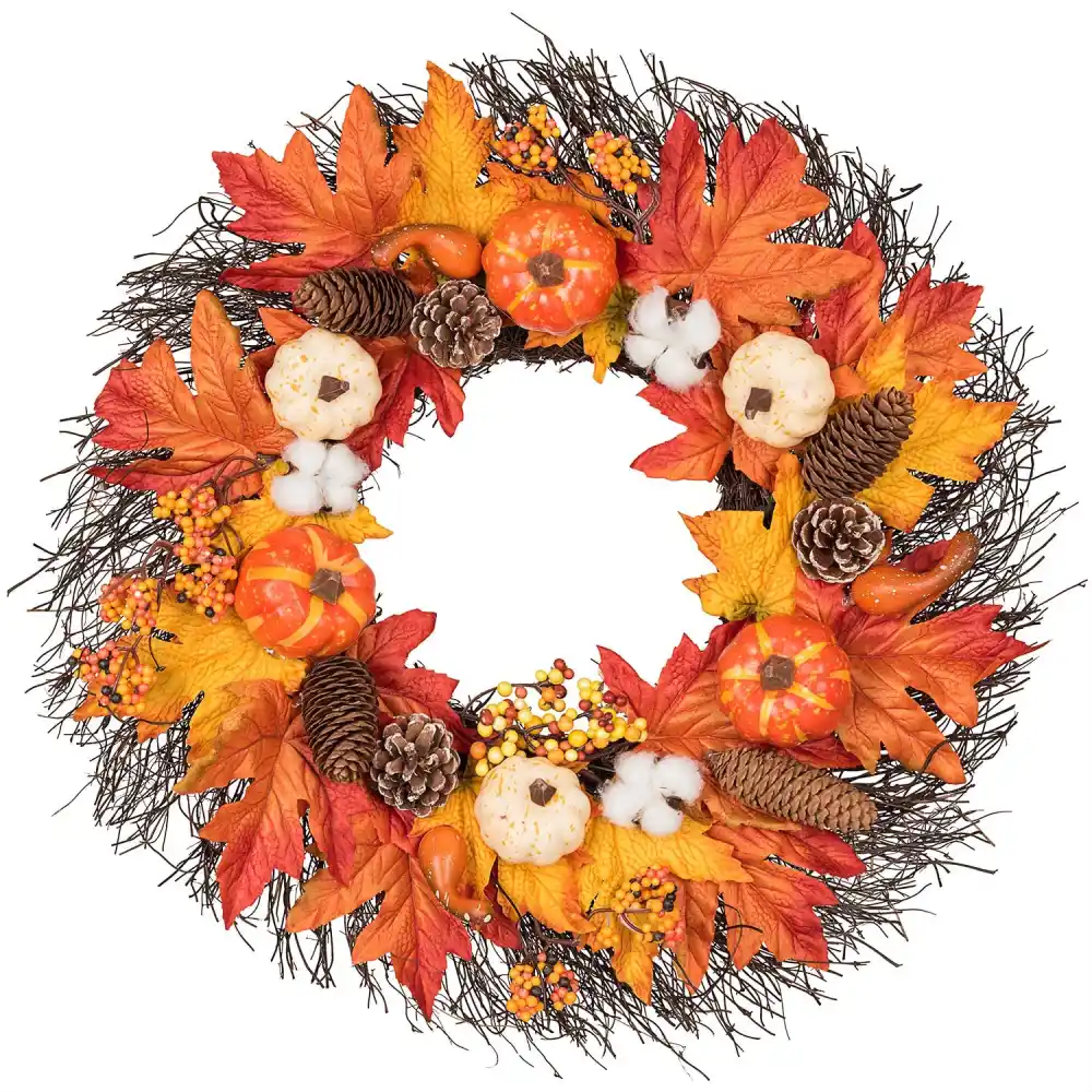 Lvydec Maple Leaves Fall Wreath