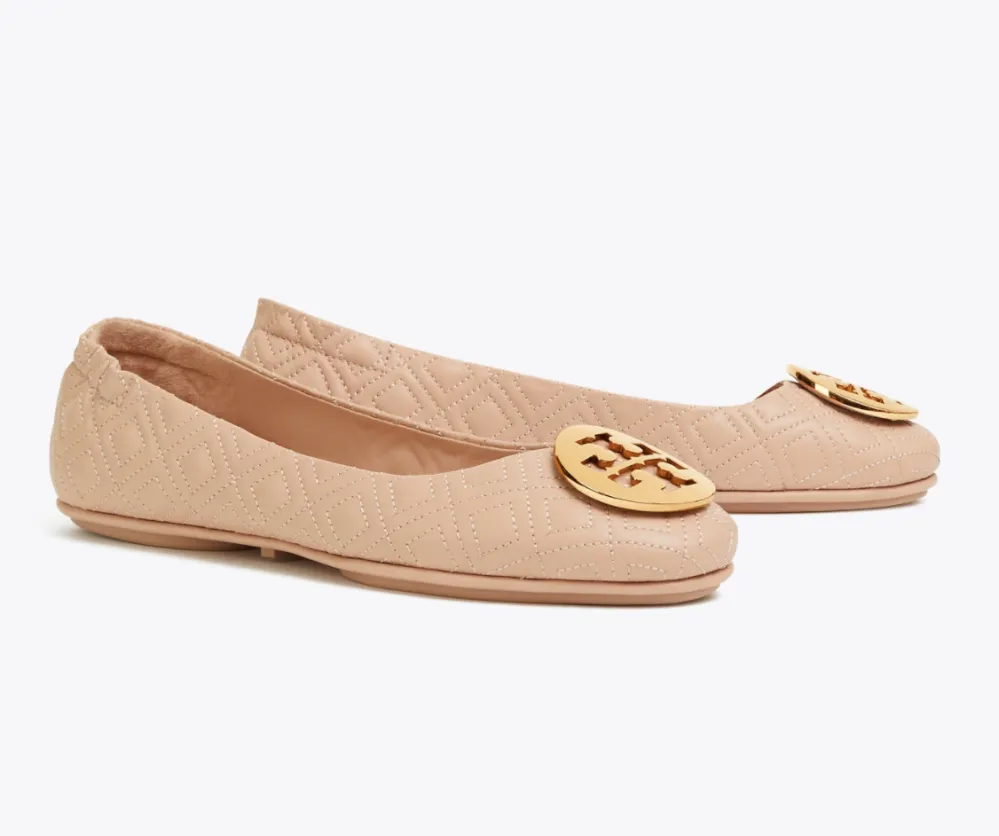 Minnie Travel Ballet Flat, Quilted Leather