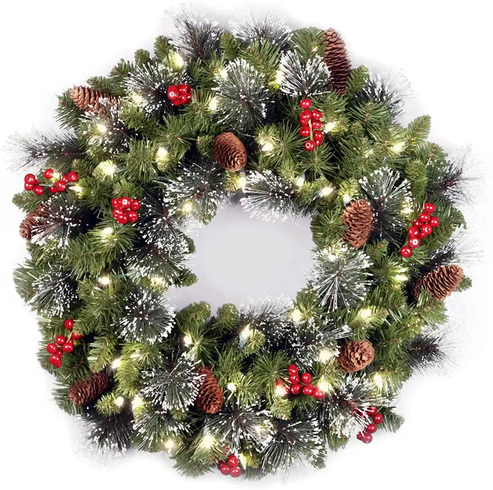 National Tree Company Pre-Lit Artificial Christmas Wreath