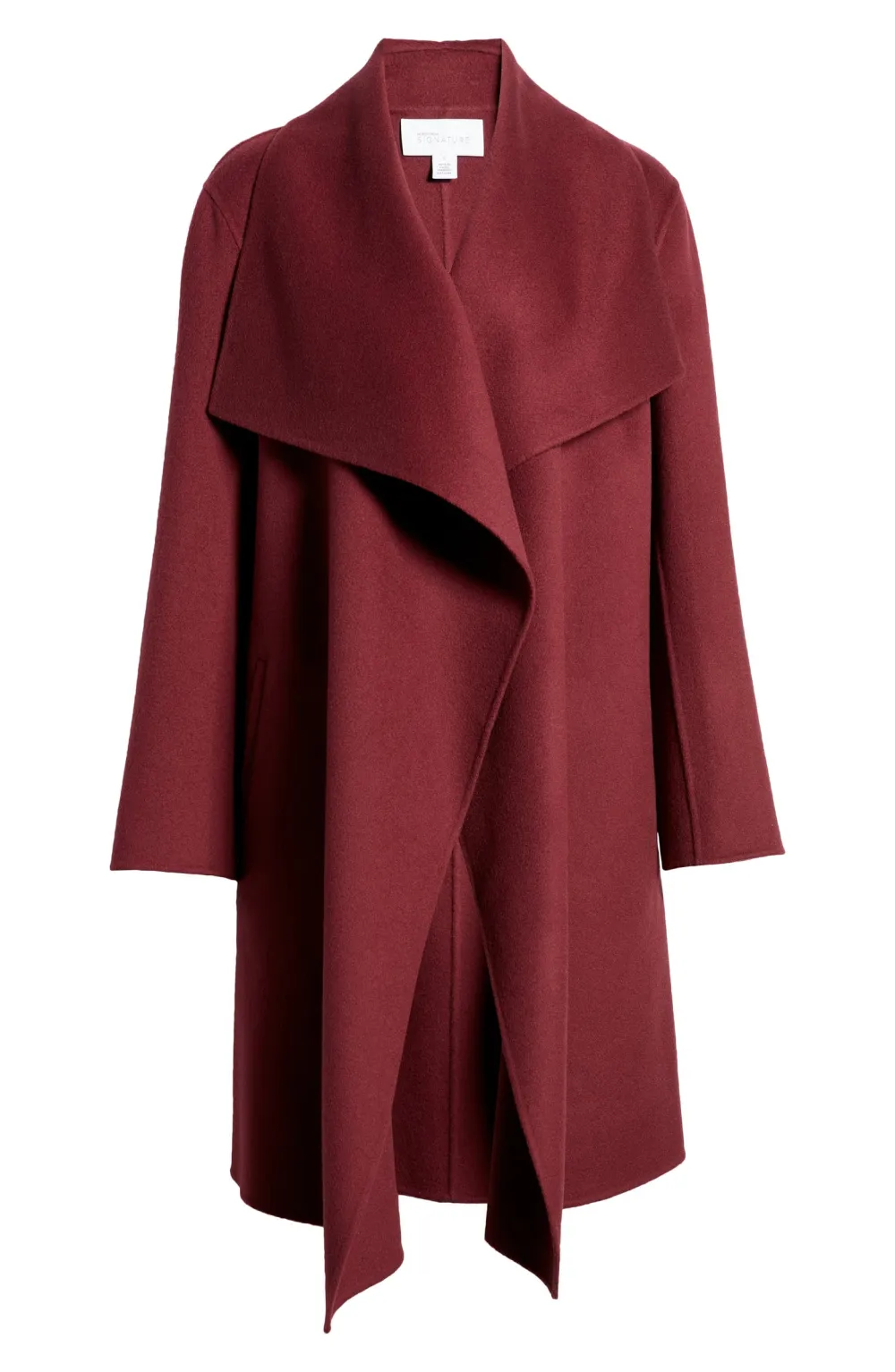 Nordstrom Signature Cascade Collar Double Face Wool & Cashmere Coat