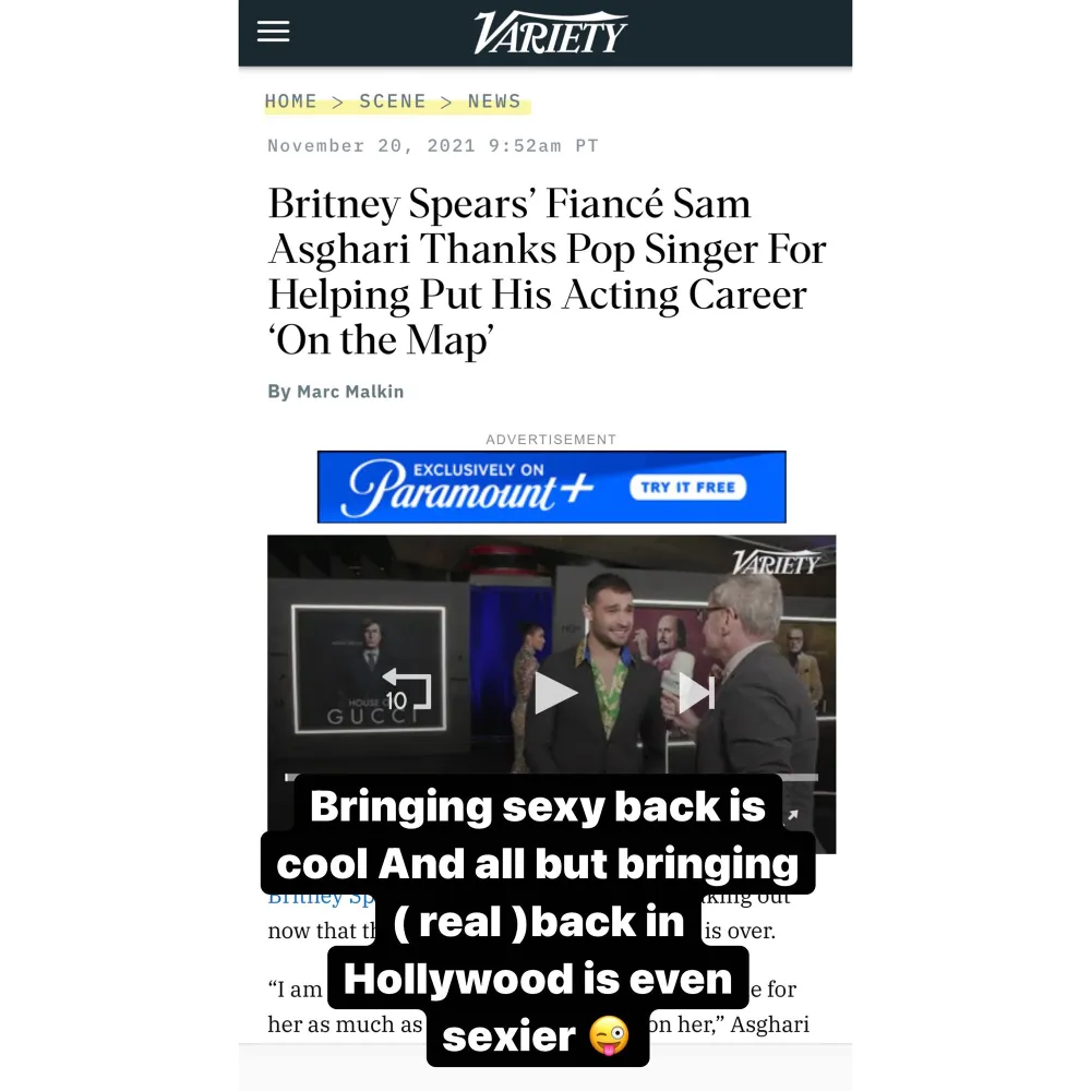 Sam Asghari Seemingly Shades Justin Timberlake