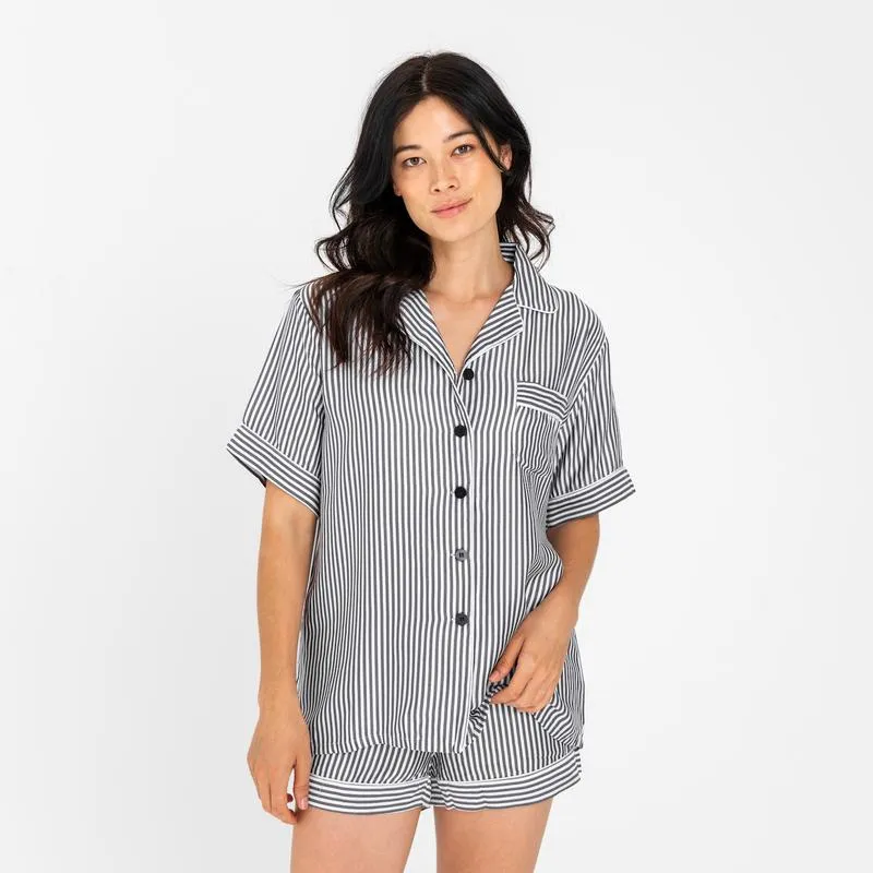 Sateen Short Sleeve PJ Shirt