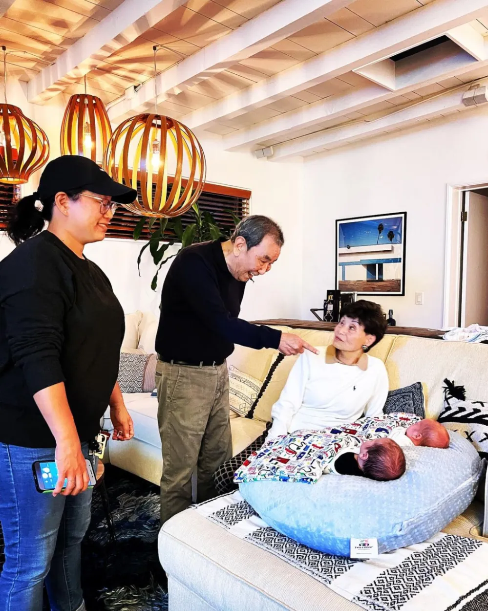 Jamie Chung twins meeting their grandparents