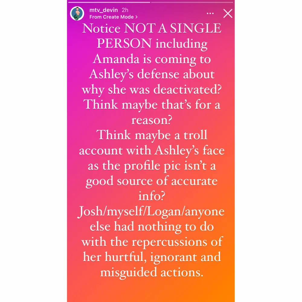 The Challenge&rsquo;s Devin Walker Addresses Ashley Mitchell&rsquo;s Early Elimination, Says No One Defended Her