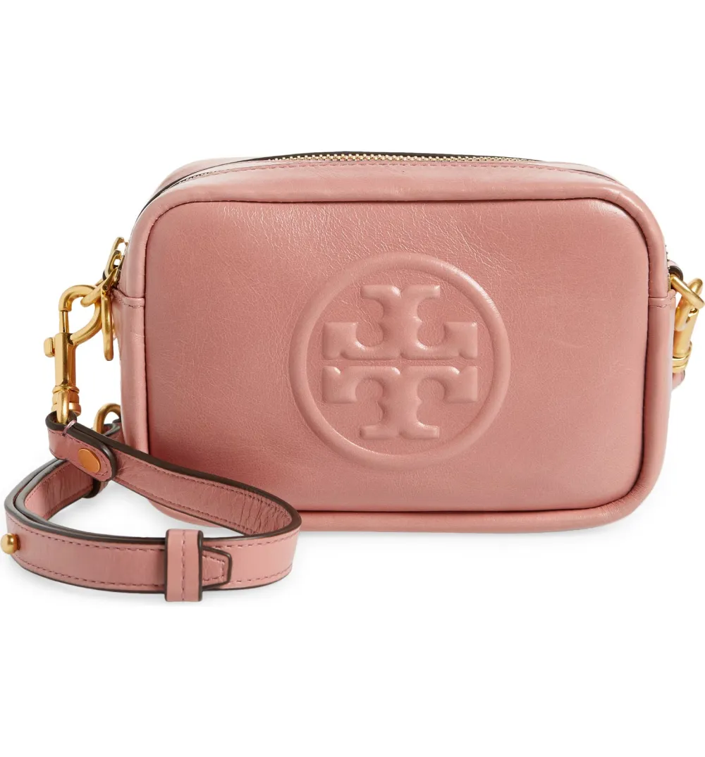 Tory Burch Perry Bombe Glazed Leather Crossbody Bag