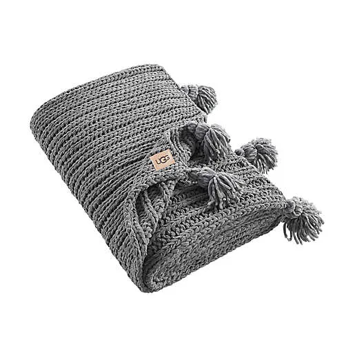 UGG&reg; Rhodes Throw Blanket in Seal Grey