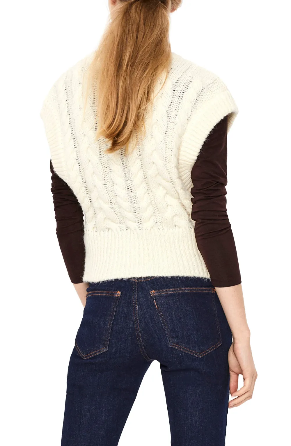 Vero Moda Melanie Cable Knit Sweater Vest