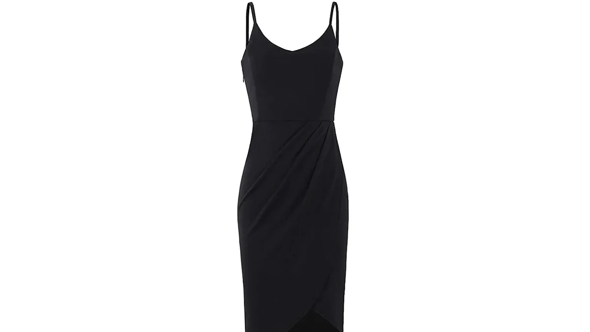 Zalalus Women's Spaghetti Strap V Neck Bodycon Dress