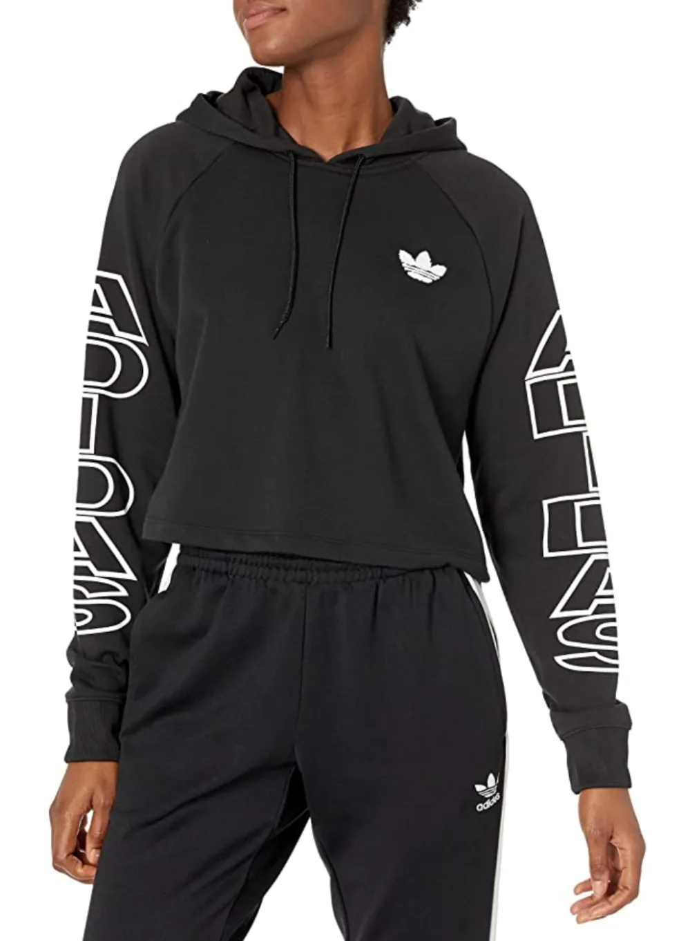 adidas Originals Women's Cropped Letter Hoodie