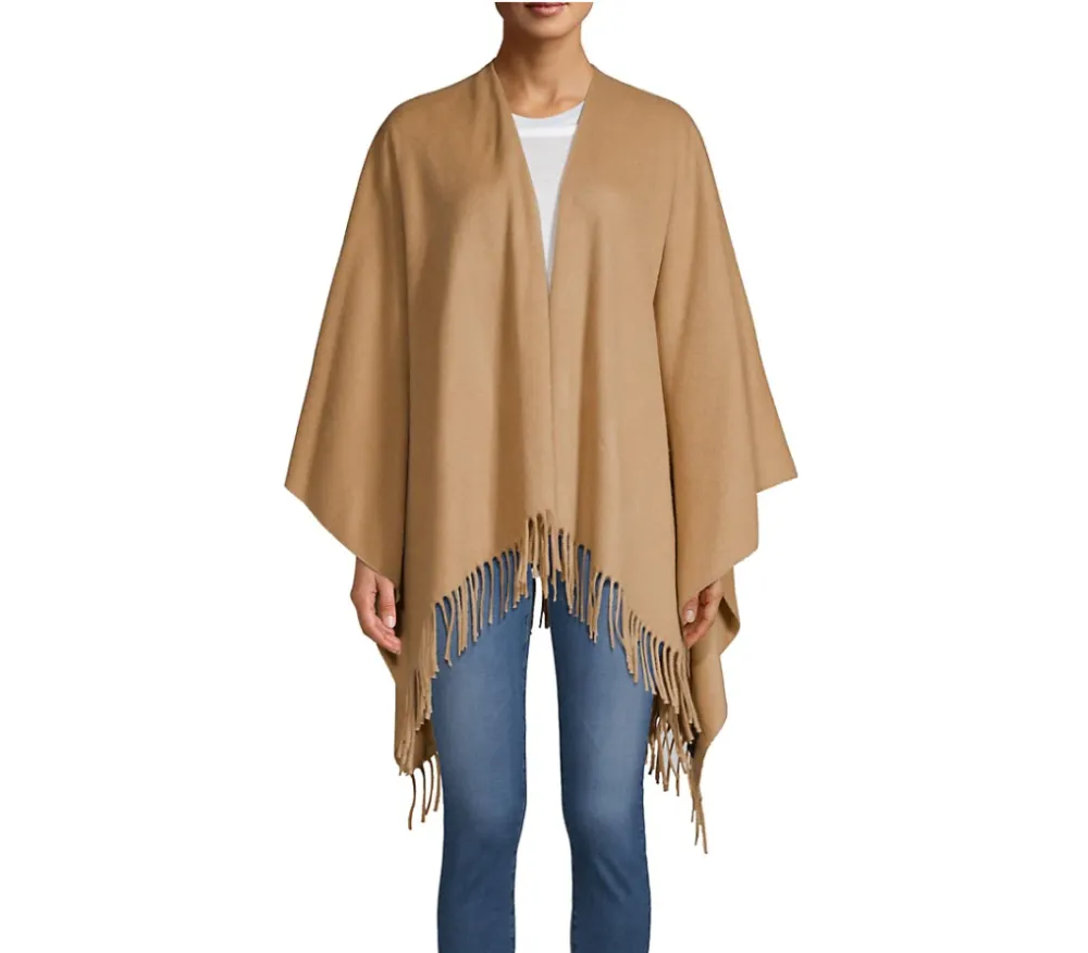 rag & bone Fringe-Trim Cashmere Poncho