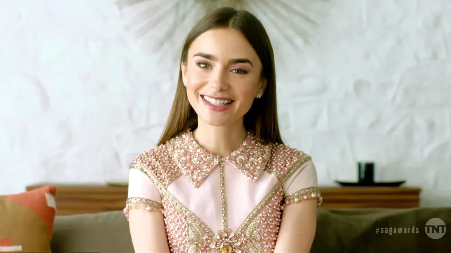 2021 SAG Awards Lily Collins Dramatic Fashion Evolution Through the Years