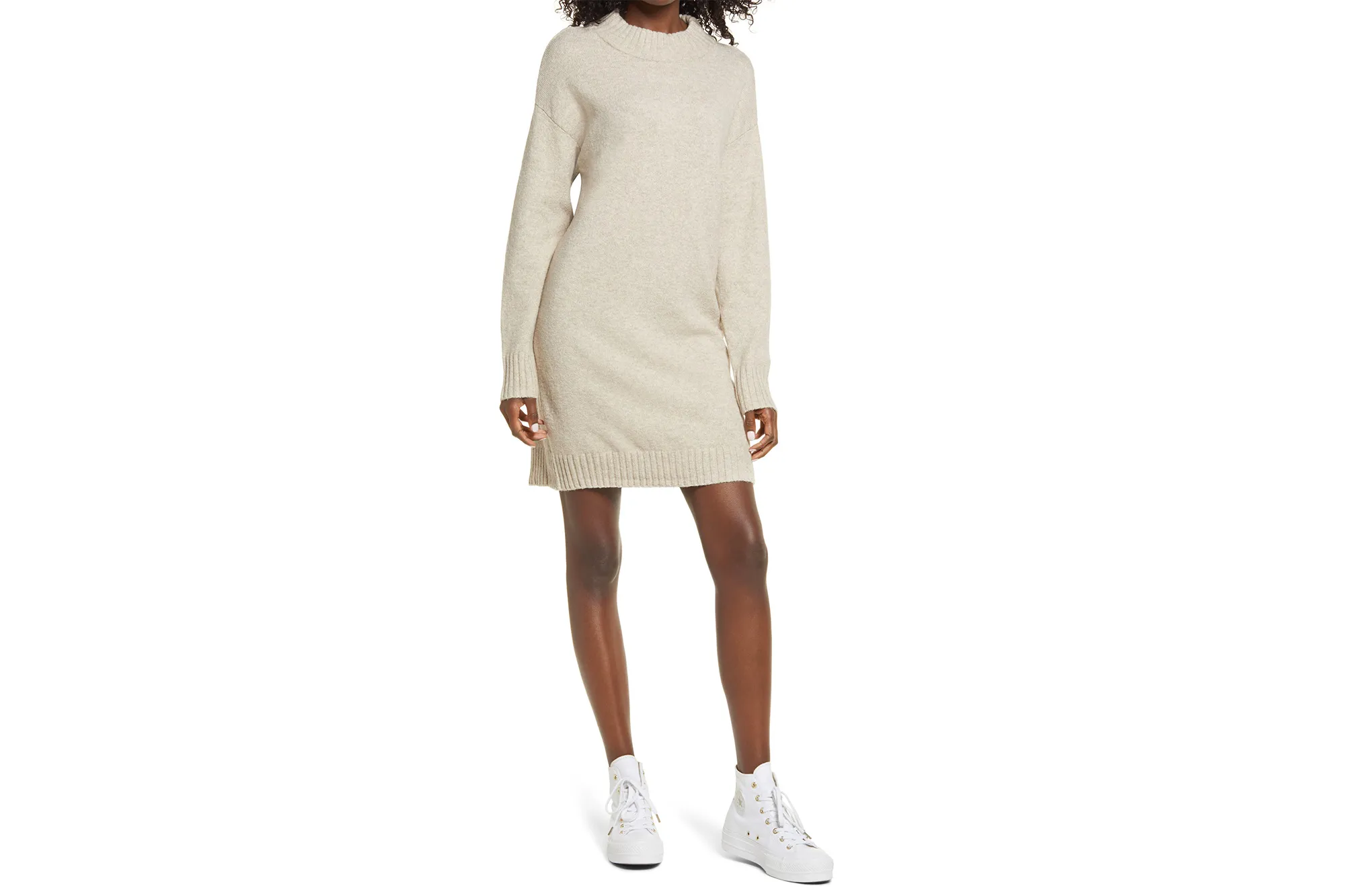 BP. Easy Crewneck Long Sleeve Sweater Dress