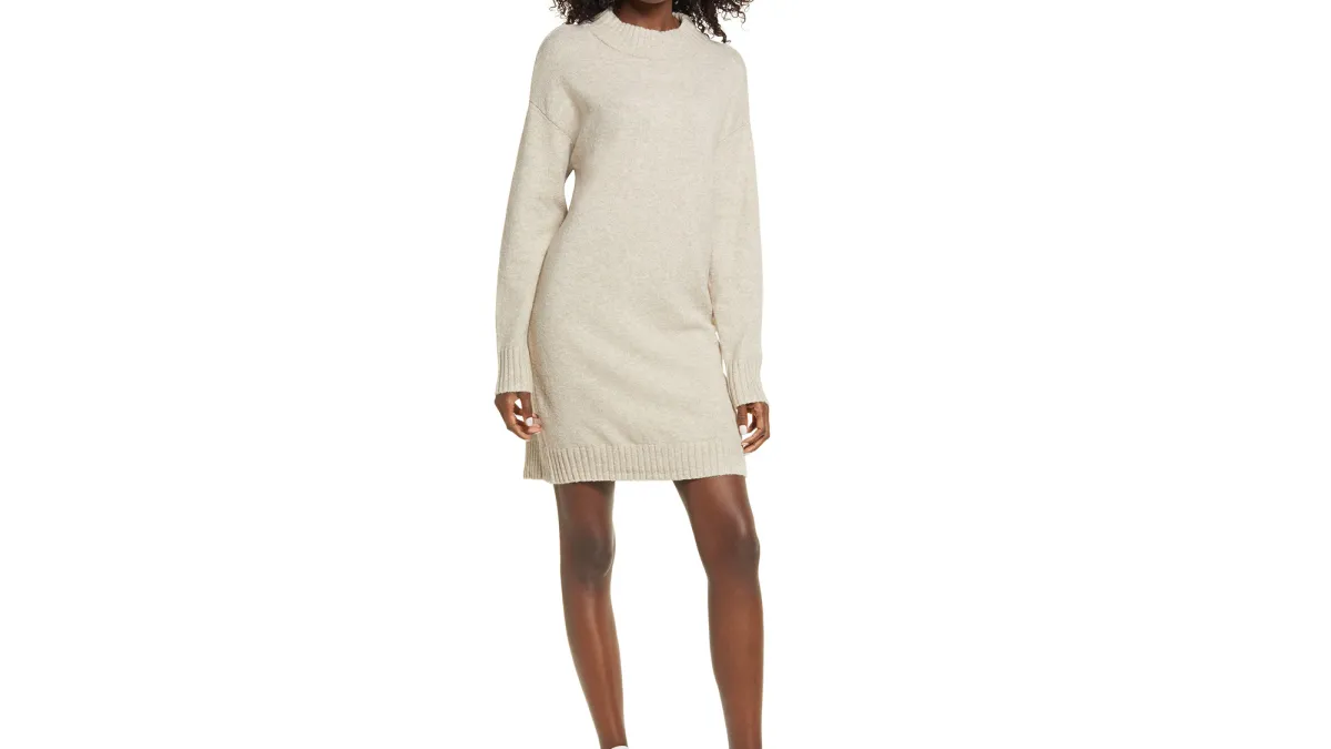 BP. Easy Crewneck Long Sleeve Sweater Dress