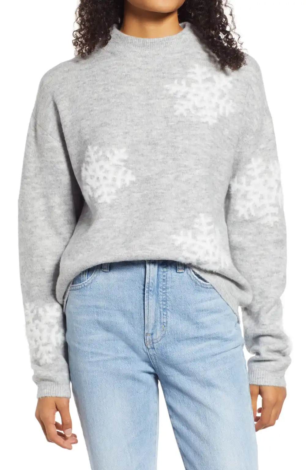 Caslon Snowflake Mock Neck Sweater