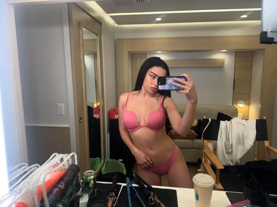 Charli XCX Shows Off Sexy Pink Push-Up Bra and Matching Panties