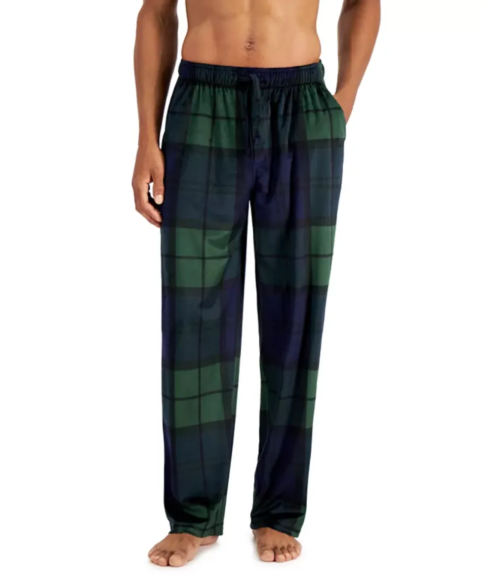 Club Room Men's Printed Fleece Pajama Pants