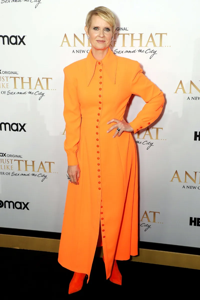 Cynthia Nixon What the Stars Wore And Just Like That Premiere HBO Max Red Carpet Arrival