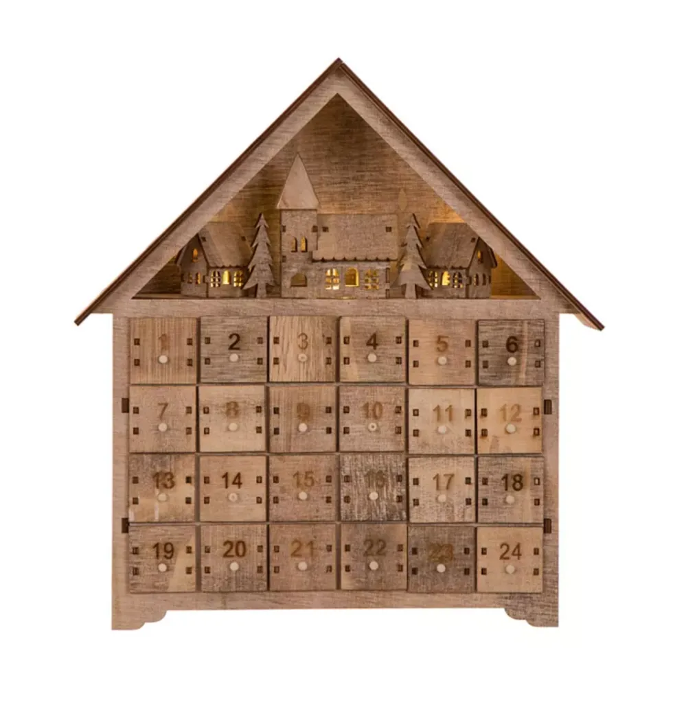 Glitzhome 15.35 H Wooden LED Countdown Farmhouse