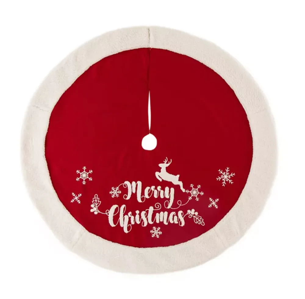 Glitzhome 48 D Merry Christmas Tree Skirt