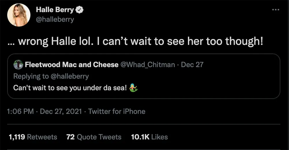 Halle Berry Jokes About Being Mistaken for Little Mermaid's Halle Bailey, Reveals She&rsquo;s a Fan of Disney&rsquo;s Newest Star