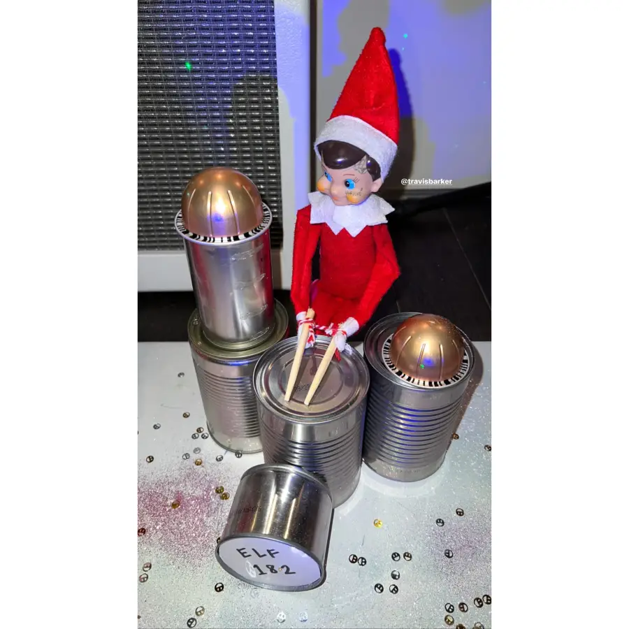 Just Like Travis! Kourtney K. Honors Her Fiance With Elf on the Shelf Setup