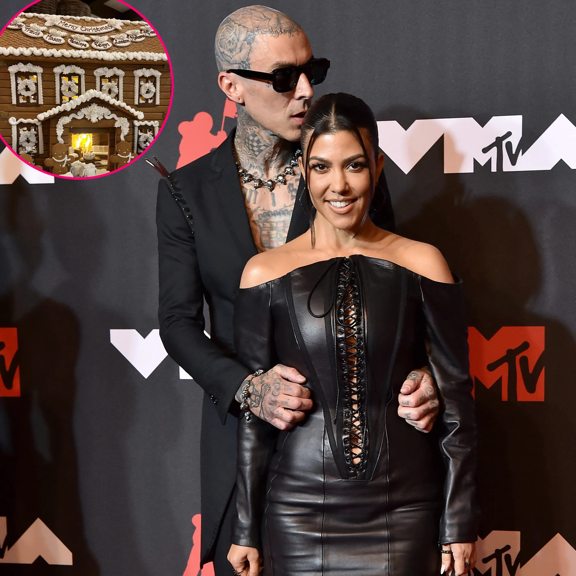 Kourtney Kardashian Unveils Family Gingerbread House for Travis Barker and Kids — Without Scott Disick