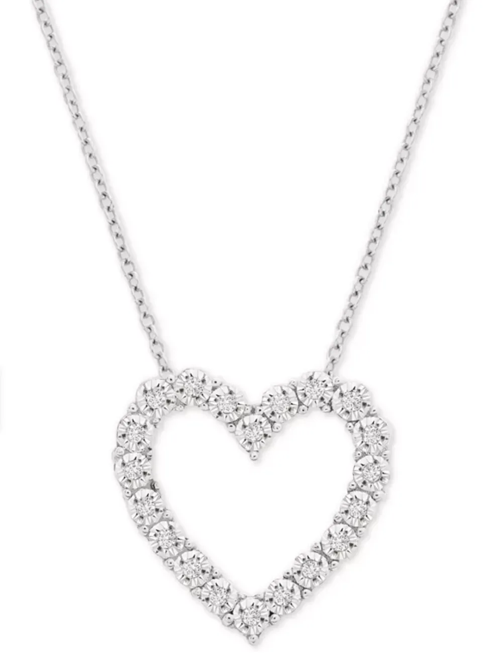 Macy's Diamond Heart 18 Pendant Necklace