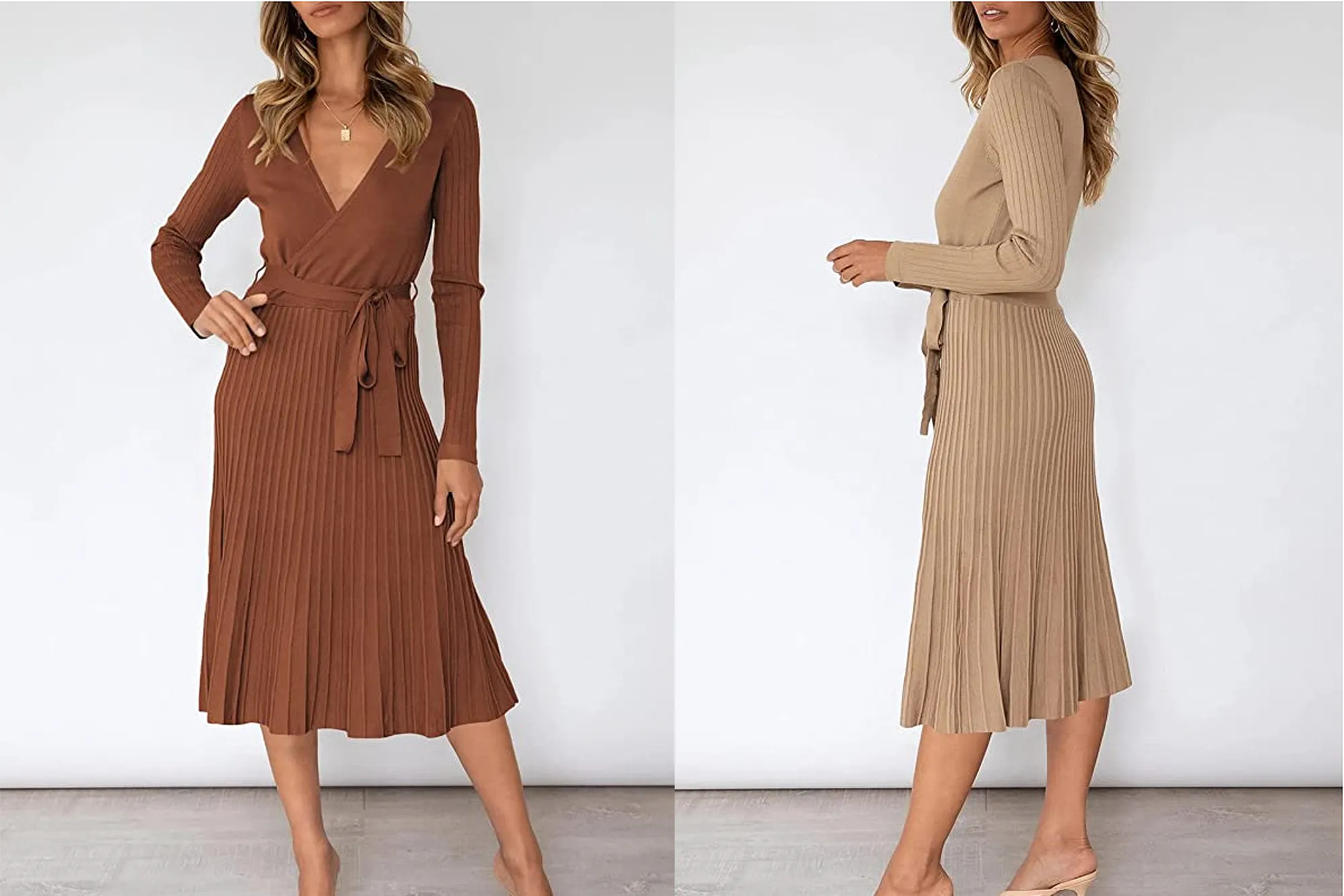 Pink Queen Women's Wrap Sweater Dress