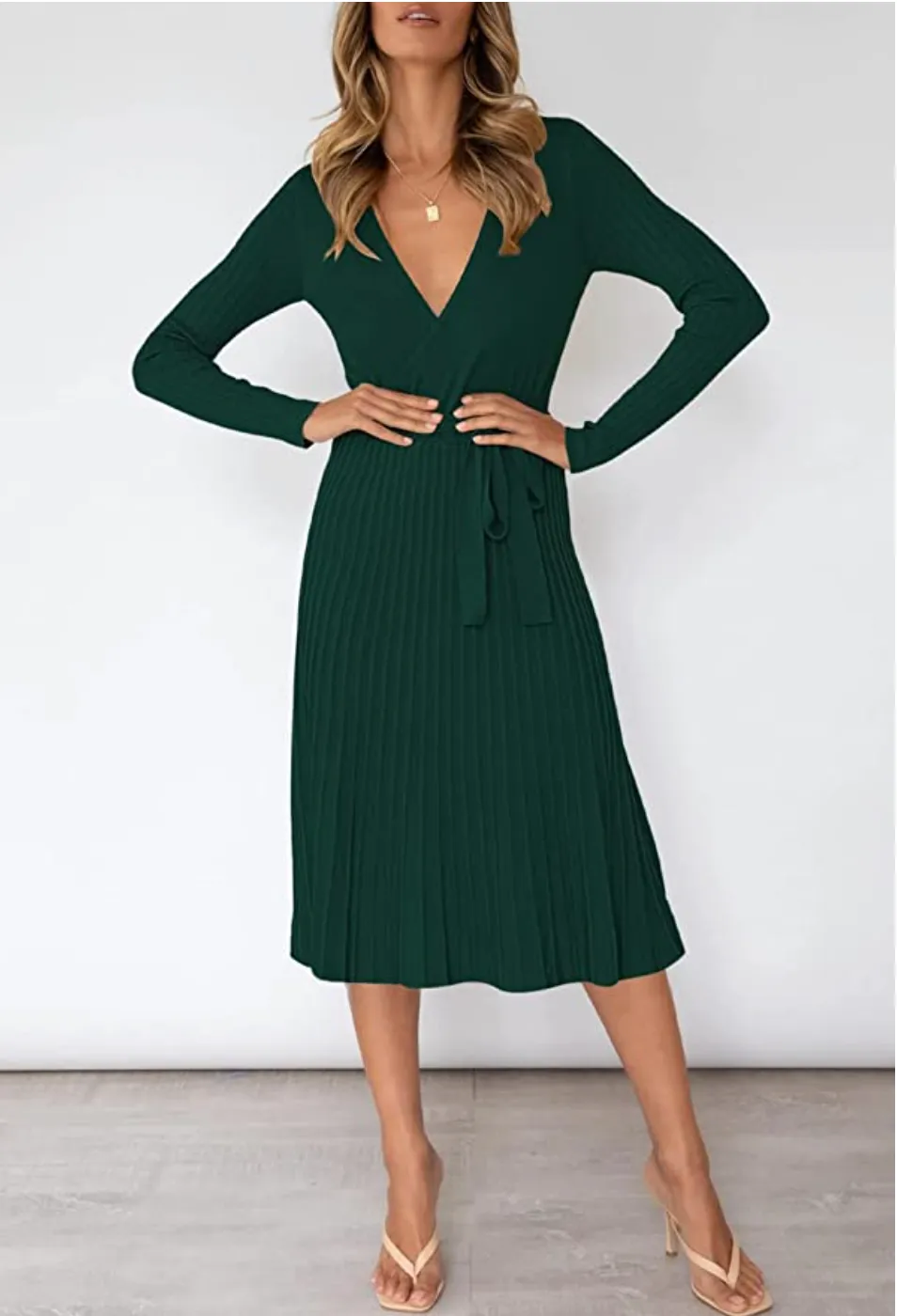 Pink Queen Women's Wrap Sweater Dress