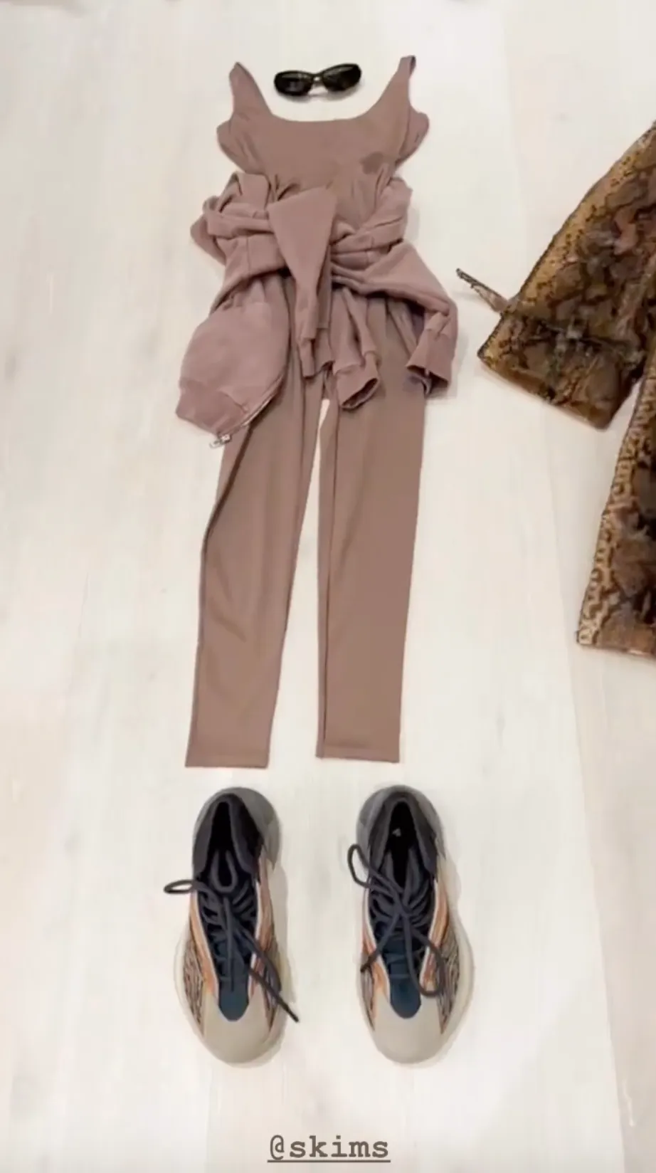 Kim Kardashian Recommends Styling Her New Skims Bodysuit With Ex Kanye West&rsquo;s Yeezy Sneakers