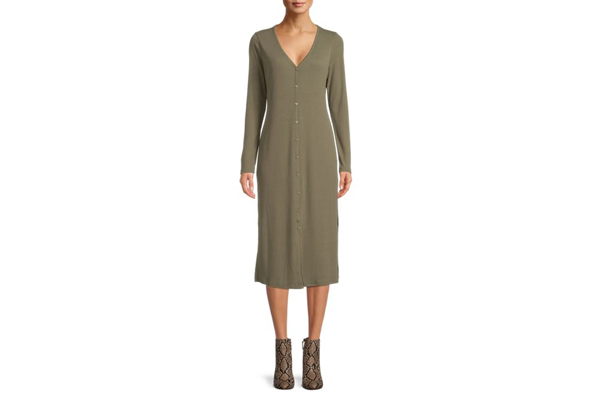 Sunset & Sixth Juniors' Button Down Knit Dress
