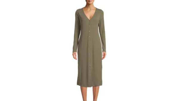 Sunset & Sixth Juniors' Button Down Knit Dress
