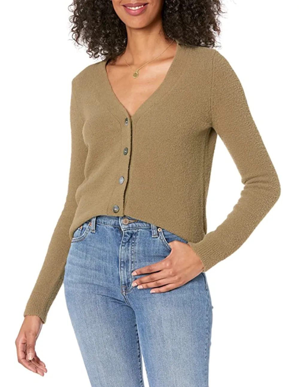 The Drop Women's Francine V-Neck Button Front Cozy Cardigan