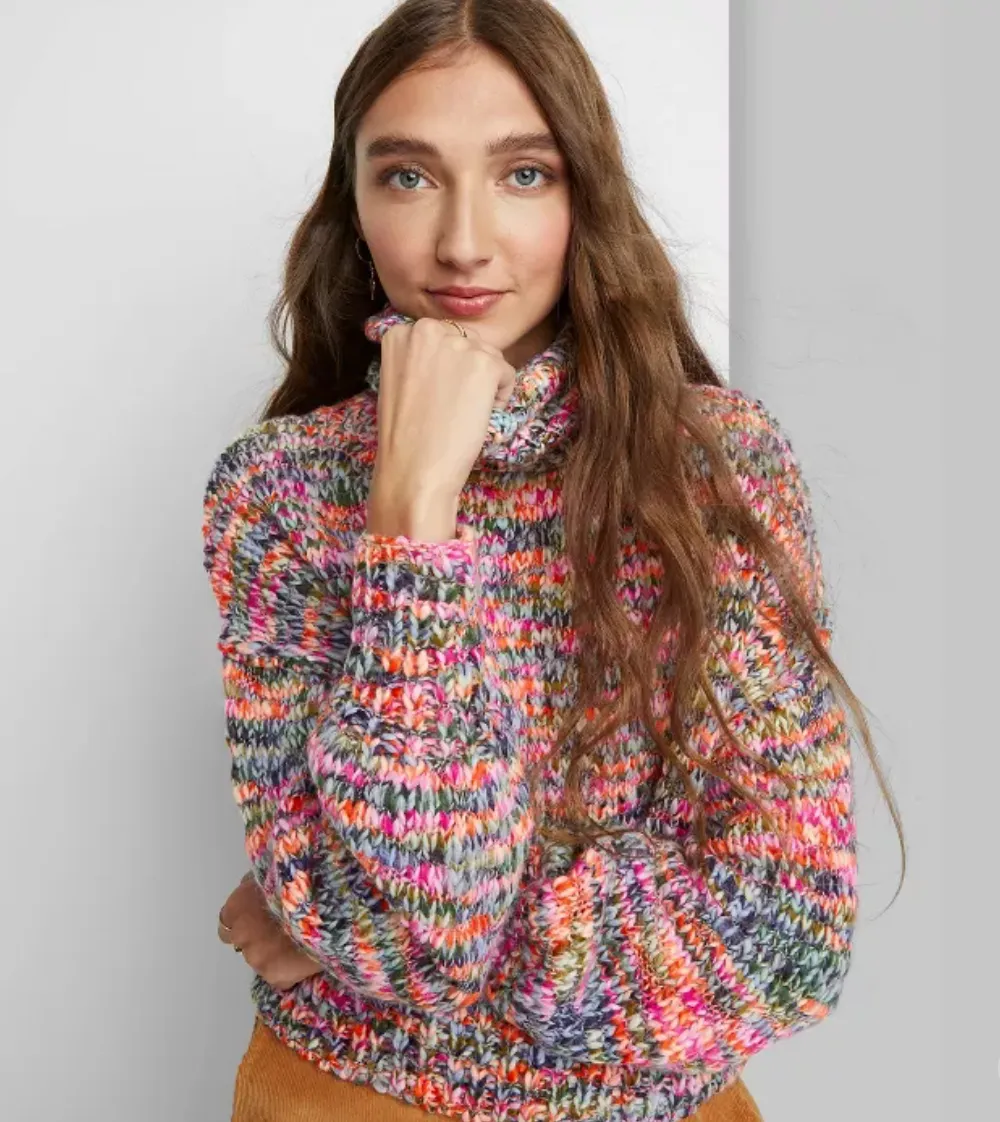 Wild Fable&trade; Women's Cropped Turtleneck Pullover Sweater