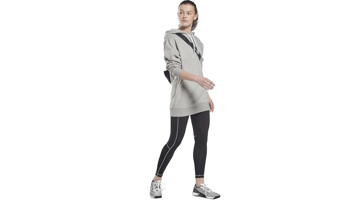 grey hoodie, sweatshirt, Reebok
