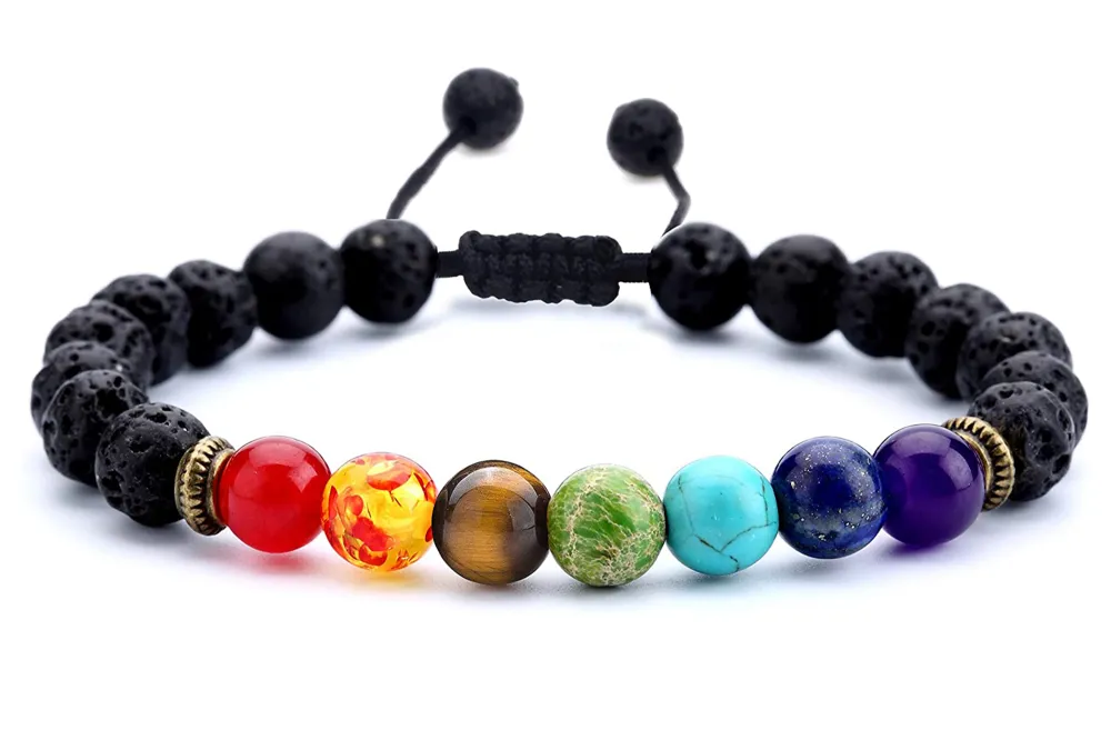 chakra lava rock bracelet