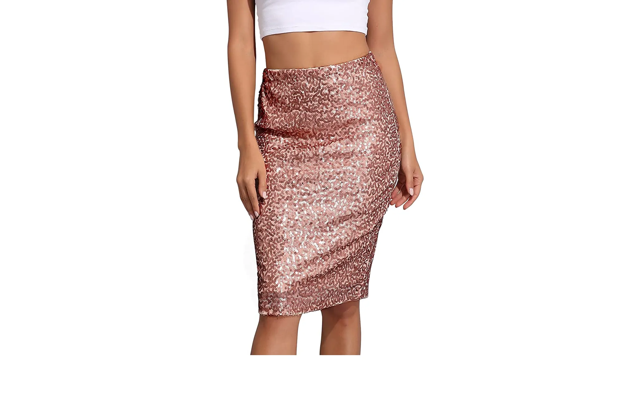 pink sequin skirt