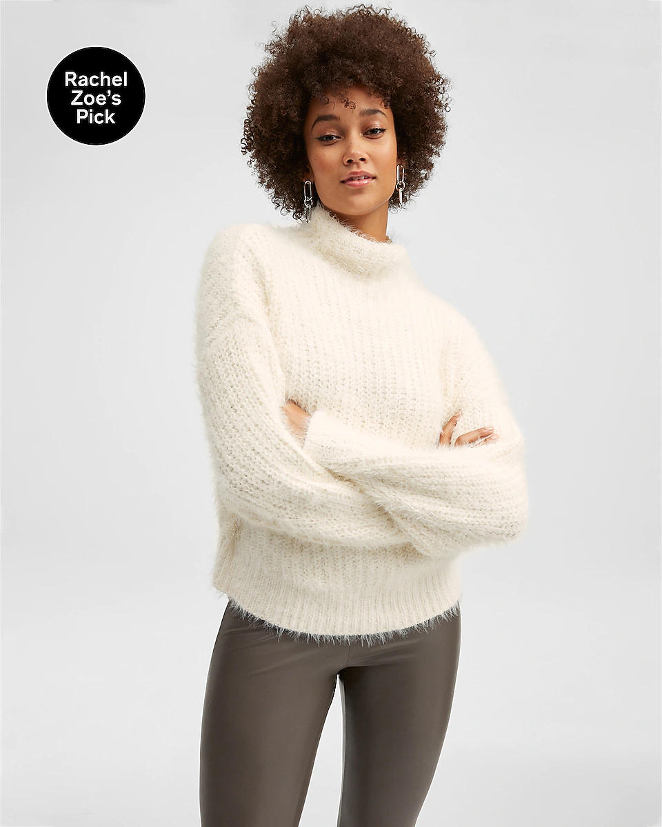 white chenille sweater