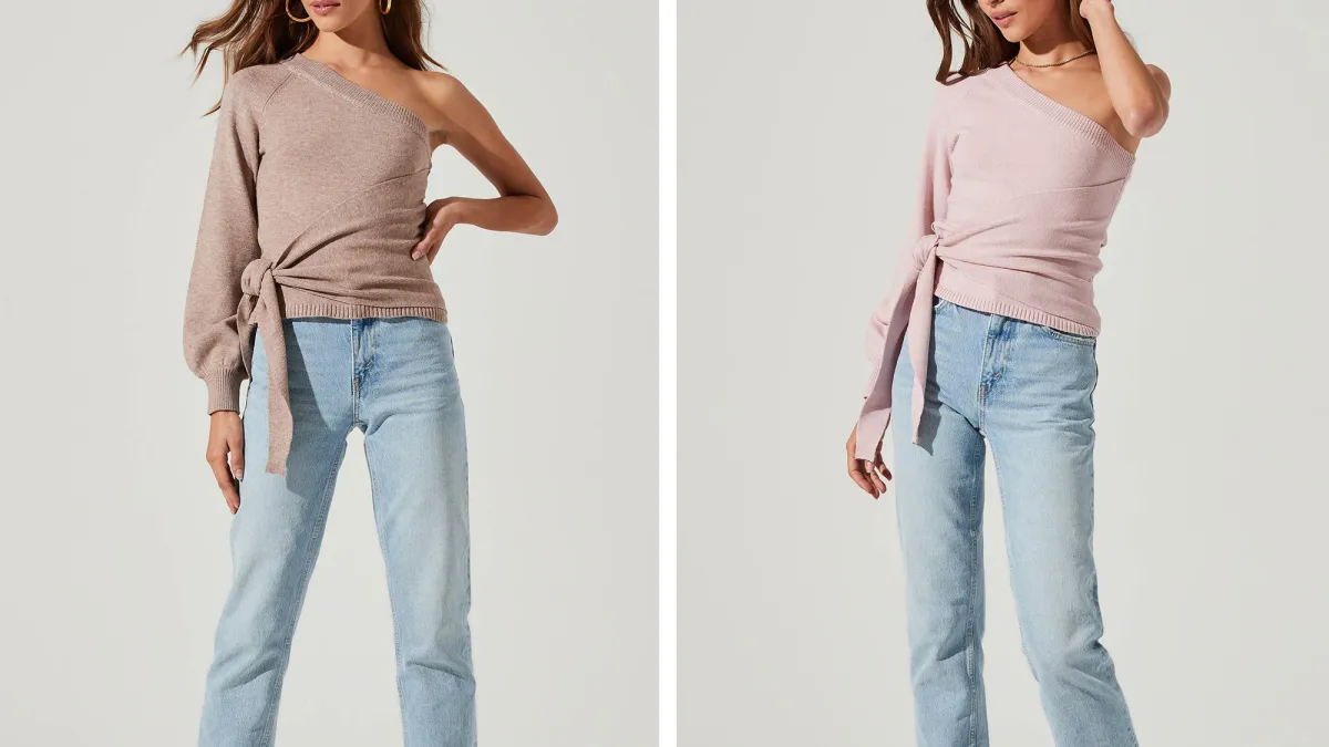 ASTR the Label One-Shoulder Side Wrap Sweater