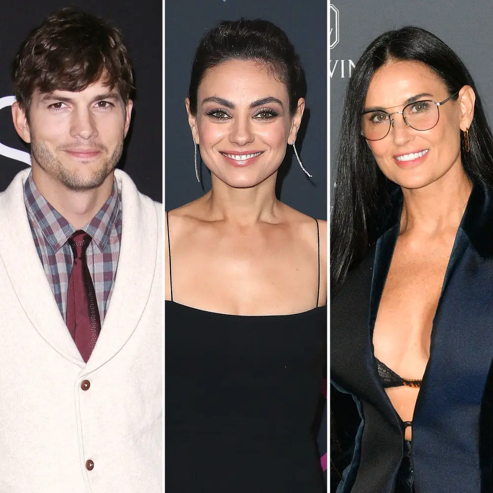 Ashton Kutcher Mila Kunis and Demi Moore