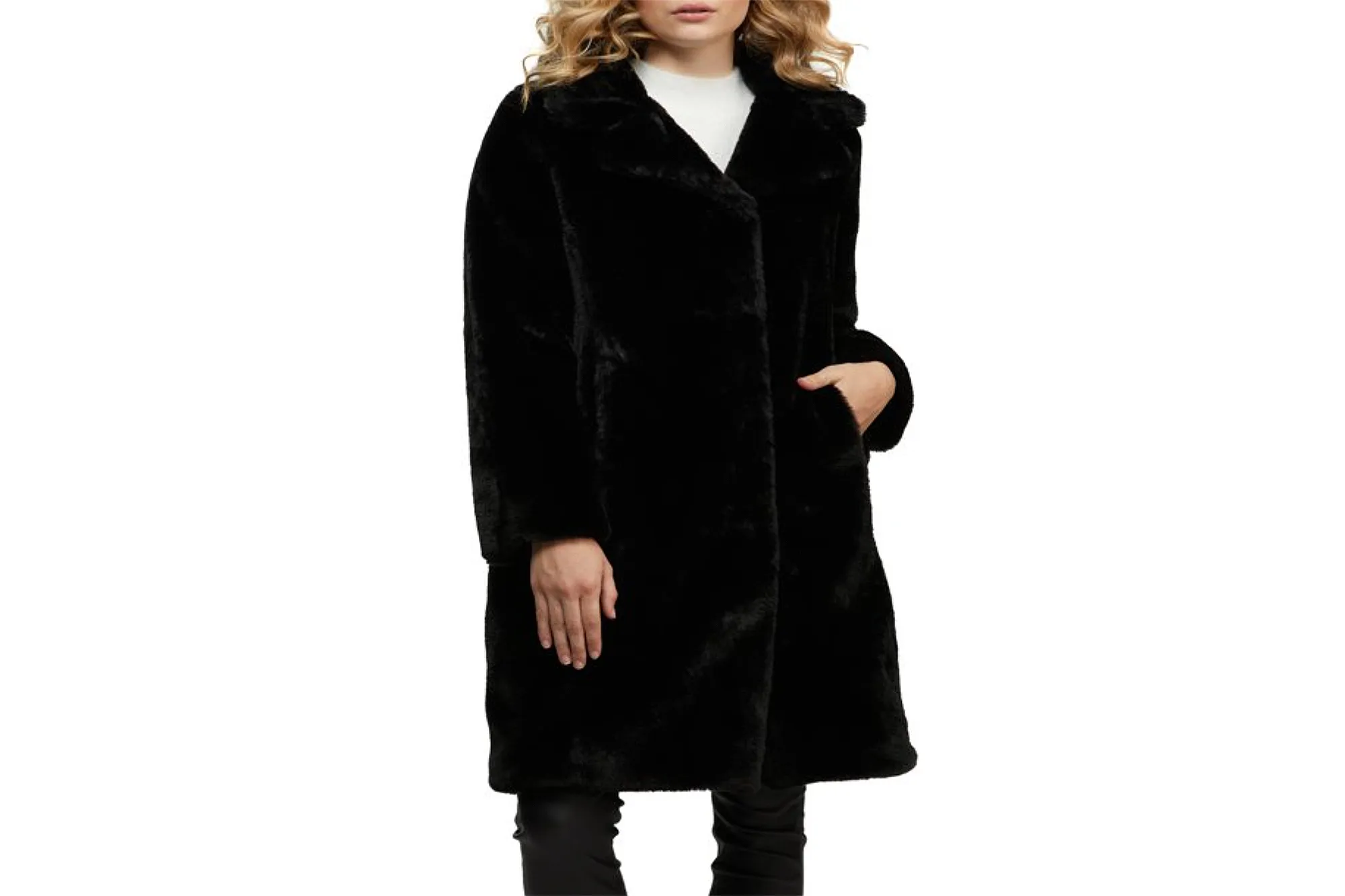 Badgely Mischka Women’s Long Faux Fur Coat