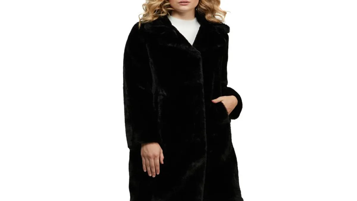 Badgely Mischka Women’s Long Faux Fur Coat