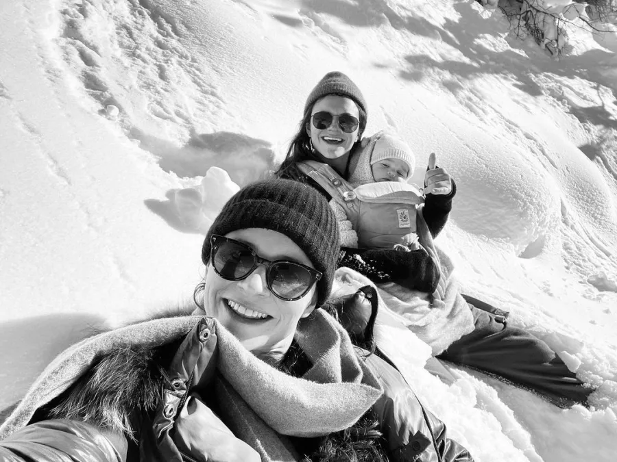 Celeb Parents Playing in the Snow With Their Kids Sasha Cohen