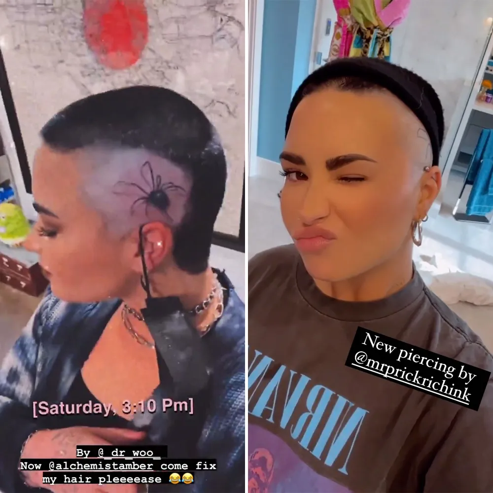 Demi Lovato Debuts the Wildest Piercing Next to Her Scalp Tattoo