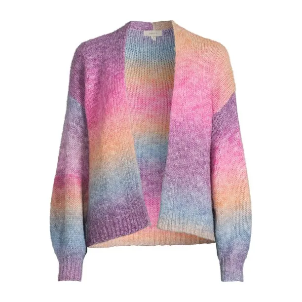 Dreamers by Debut Women's Rainbow Marled Cardigan Sweater