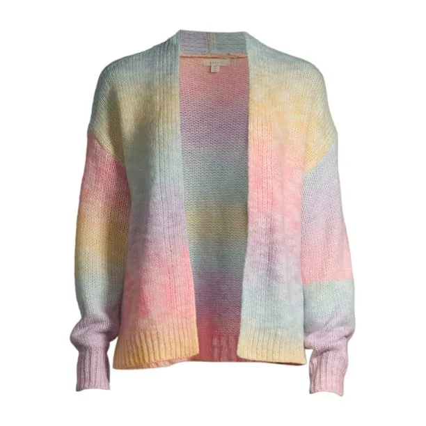 Dreamers by Debut Women's Rainbow Marled Cardigan Sweater