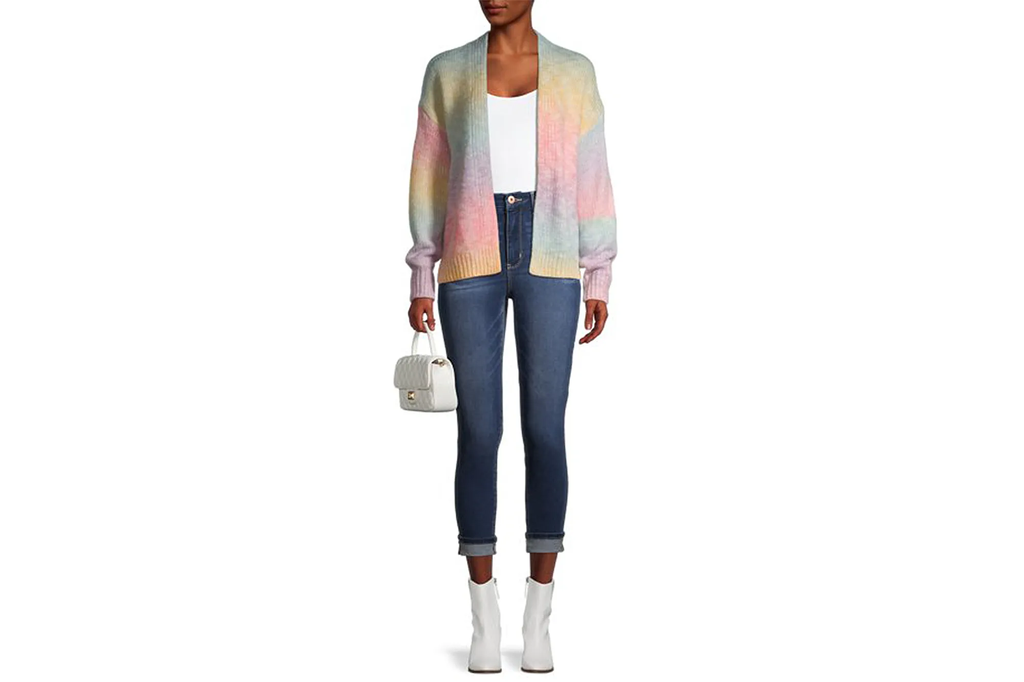 Dreamers by Debut Women's Rainbow Marled Cardigan Sweater