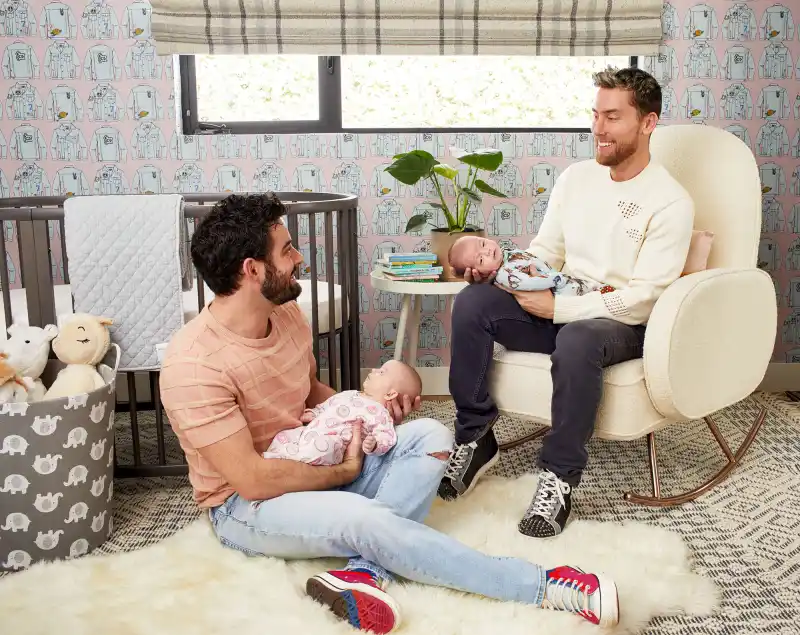 Inside Lance Bass and Michael Turchin Twin Babies Colorful Nursery