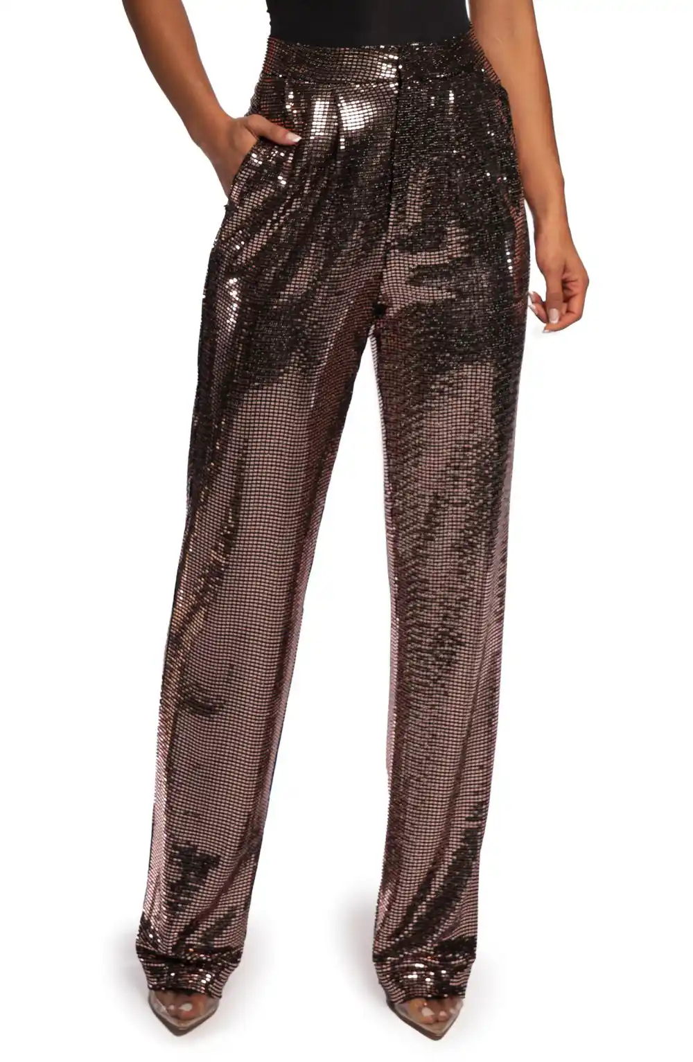 JLUXLABEL Sequin Wide Leg Pants